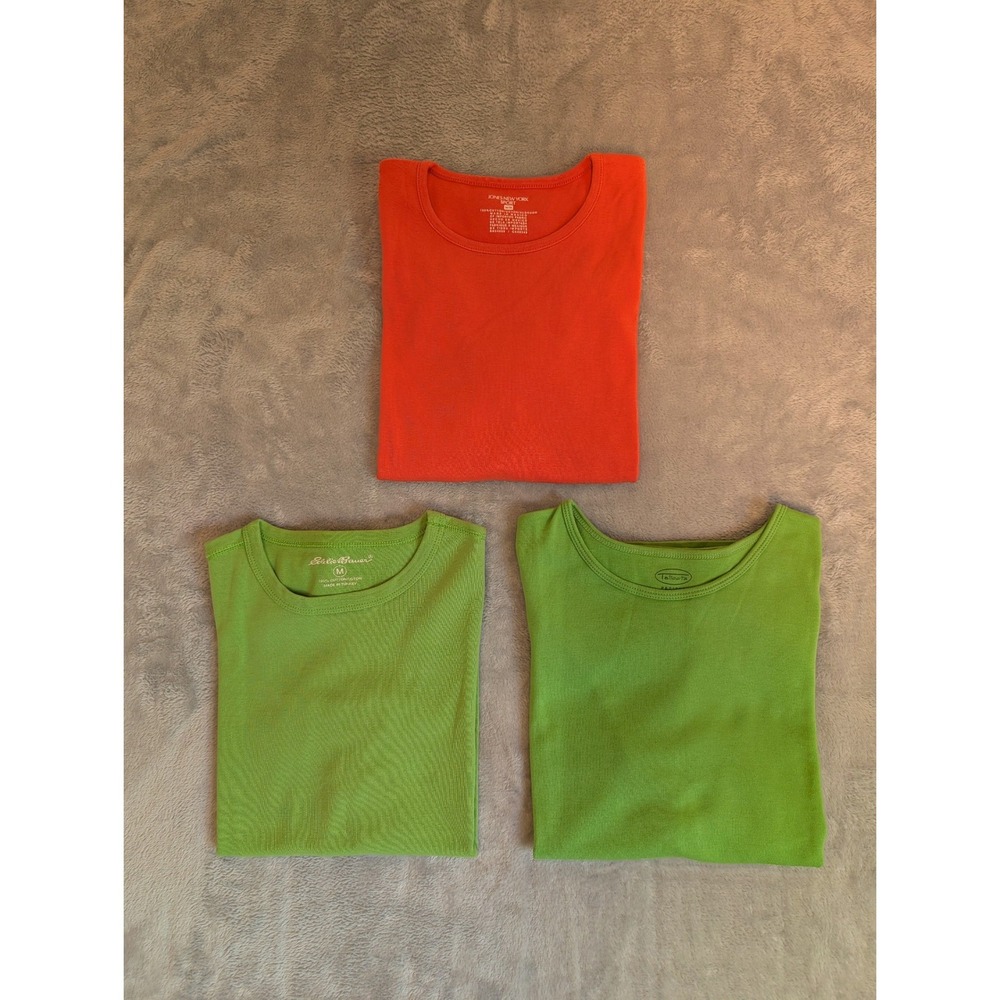 Women's Lot of 3 T Shirts M & MP Eddie Bauer Talbots Jones New York Sport